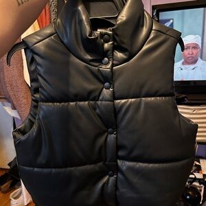 Black Puffer Vest for Women